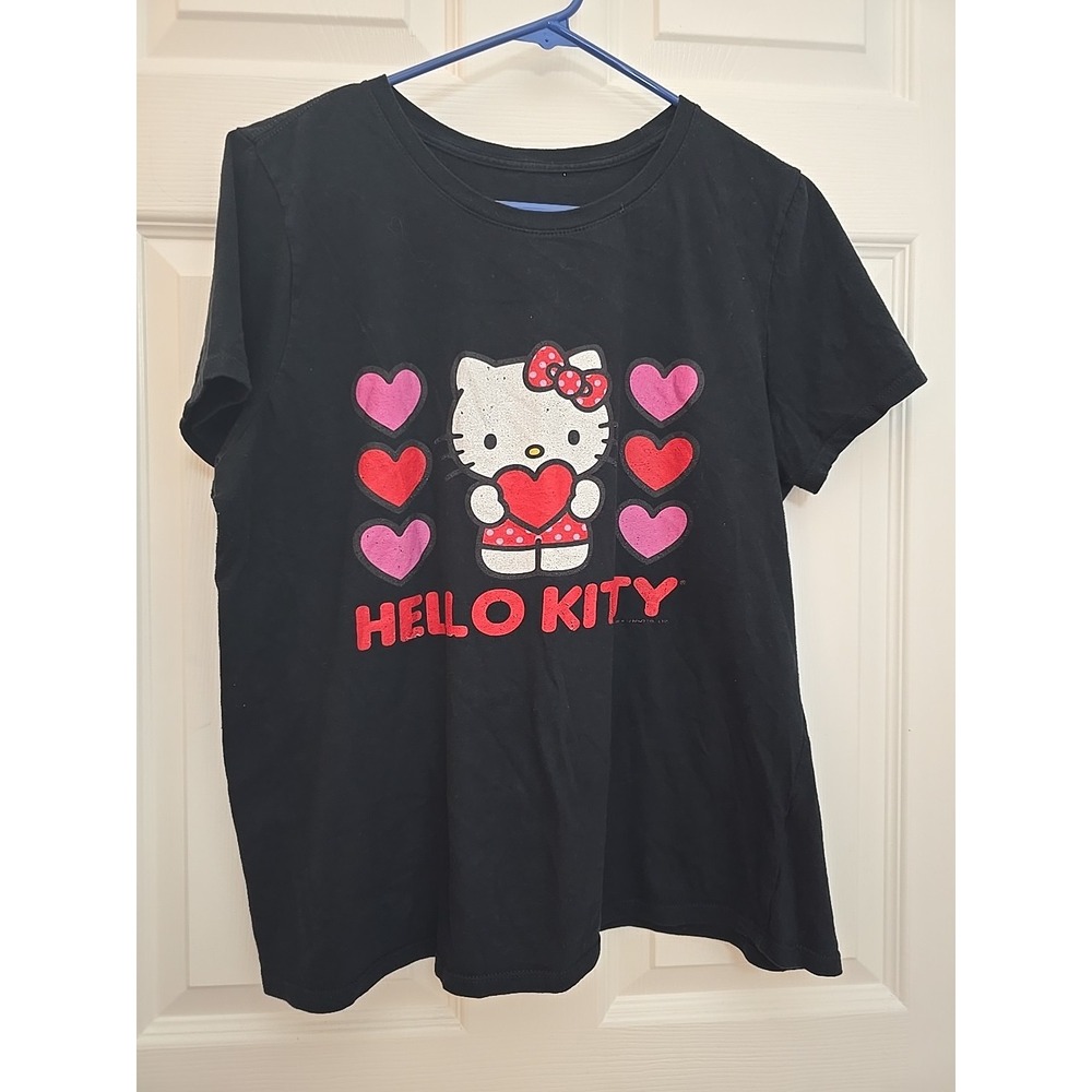 Women's Large Hello Kitty T-shirt Black